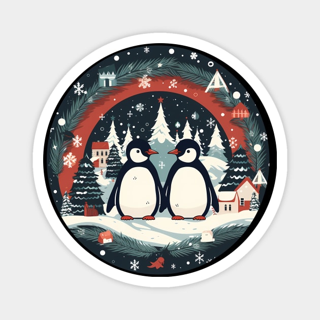 Penguin in Ornament, Love Penguins Magnet by logiamerch